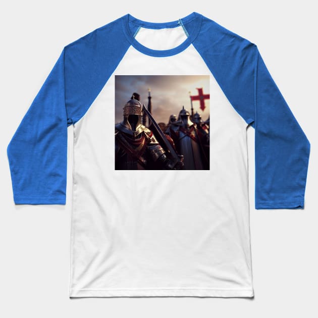 Knights Templar in The Holy Land Baseball T-Shirt by Grassroots Green